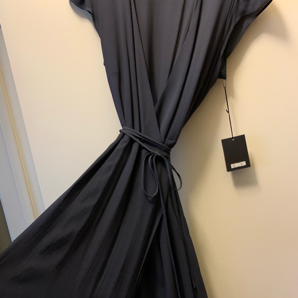 Reformation Dress - indigo wrap size L
